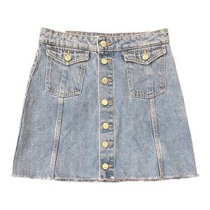 Zara Authentic Denim by TRF Women’s Blue Denim Button Front Mini Skirt Small
